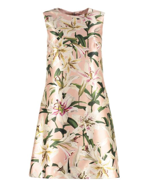 Dolce & Gabbana Pink Lily Shift Dress