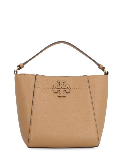 Tory Burch Brown Mcgraw Leather Bucket Bag
