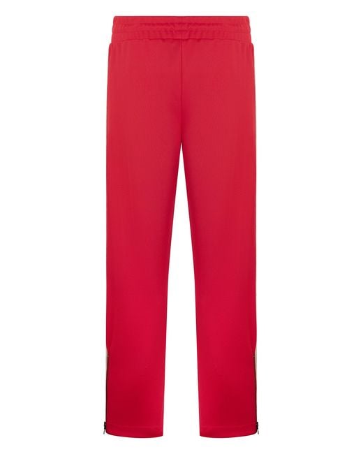 Palm Angels Red Track Pants With Logo for men