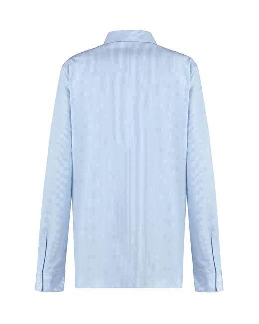 Jil Sander Blue Striped Cotton Shirt
