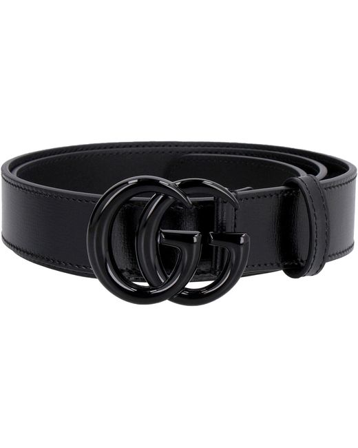 Gucci Black Belt With Interlocking G Buckle for men