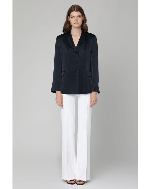 Max Mara Blue Guido Satin Blazer