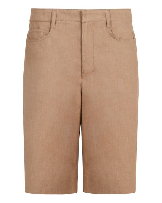 Bermuda Eric in cotone e lino di Max Mara in Natural