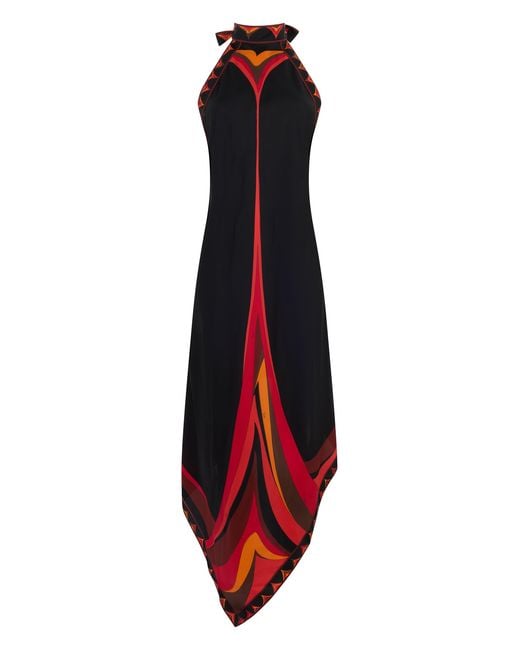 Emilio Pucci Red Silk Dress With Print