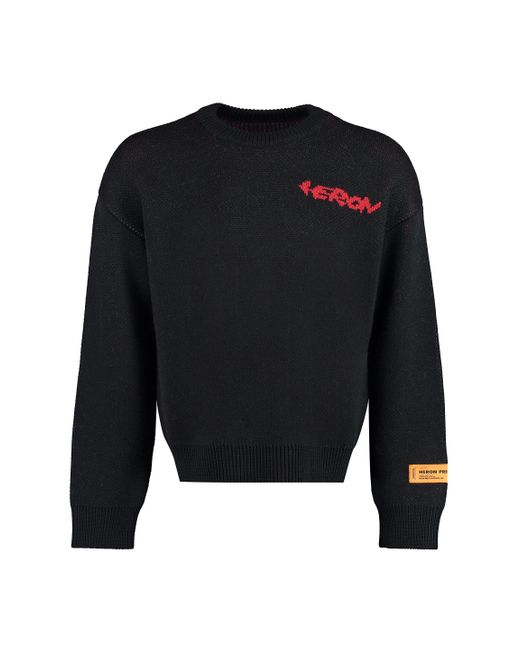 Heron Preston Wool-blend Crew-neck Sweater in Black for Men | Lyst