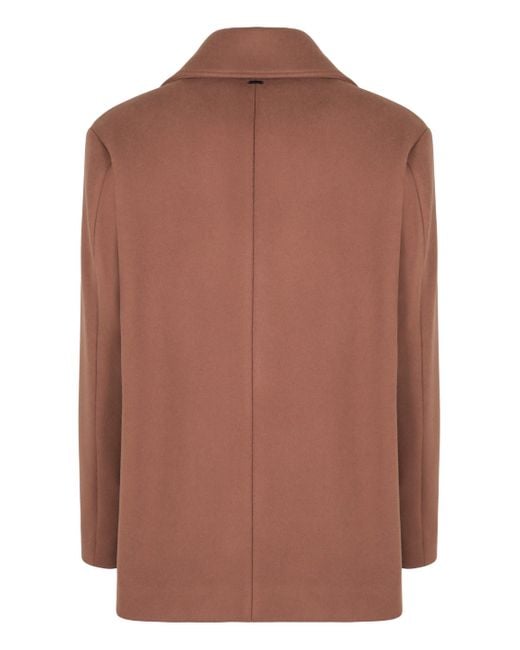 Herno Brown Peacoat for men