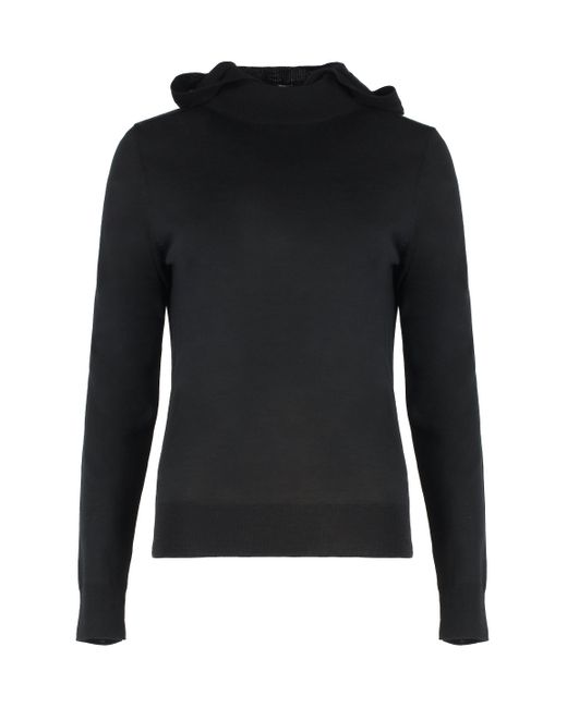 P.A.R.O.S.H. Black Linfa Knitted Hoodie