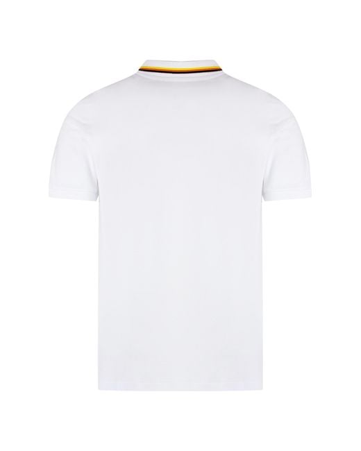 K-Way White Cotton-Pique Polo Shirt for men