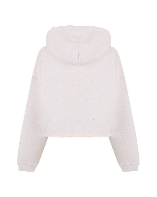 Golden Goose Deluxe Brand White Cropped Hoodie