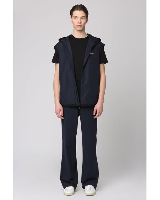 Dolce & Gabbana Blue Sporty Vest With Zipper for men