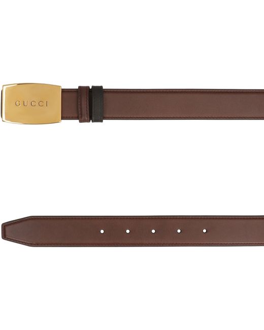 Gucci Brown Reversible Belt With Buckle for men