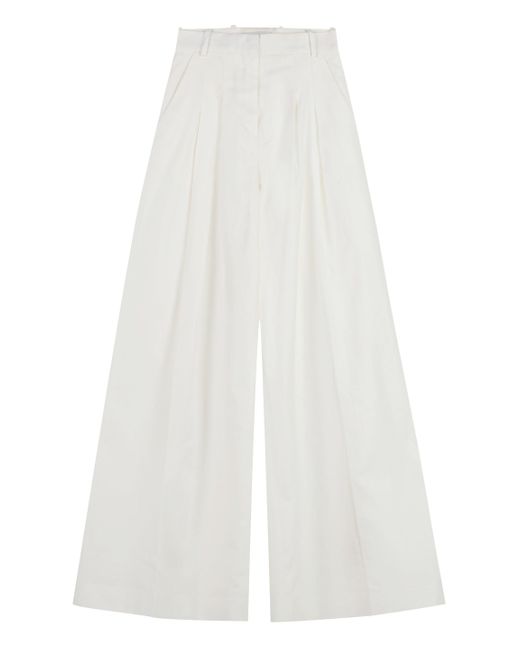 Nina Ricci White Cotton-linen Trousers