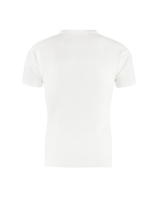 Maison Margiela White Cotton Knit T-Shirt for men