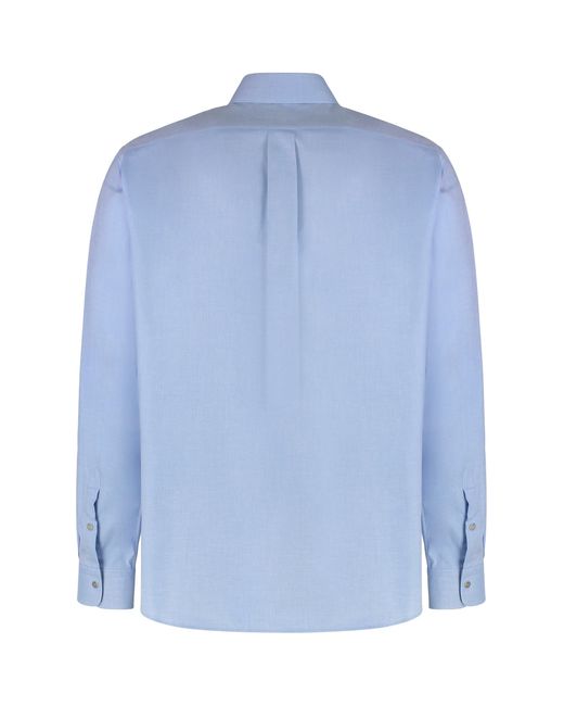 Fendi Blue Oxford Cotton Shirt for men