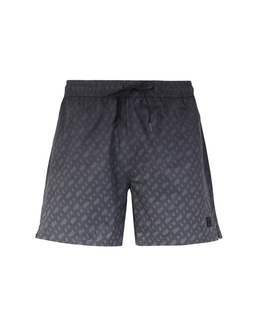 Boss Blue Nylon Beach Shorts for men