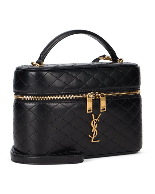 Saint Laurent Black Large Leather Shoulder Bag Gaby Vanity