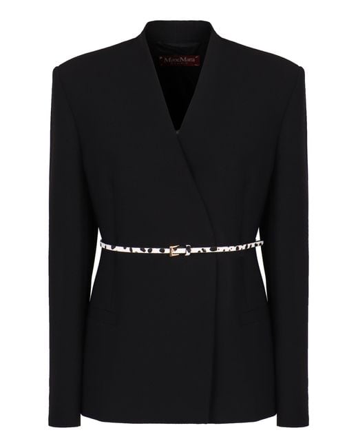 Max Mara Black Single-breasted Blazer With Belt