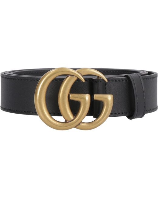 Gucci White Double G Buckle Leather Belt for men