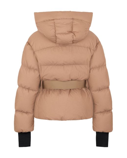 Moncler Natural Elegant Padded Jacket With Belt