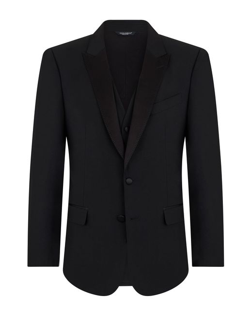 Dolce & Gabbana Black Single-Breasted Tailored Jacket for men