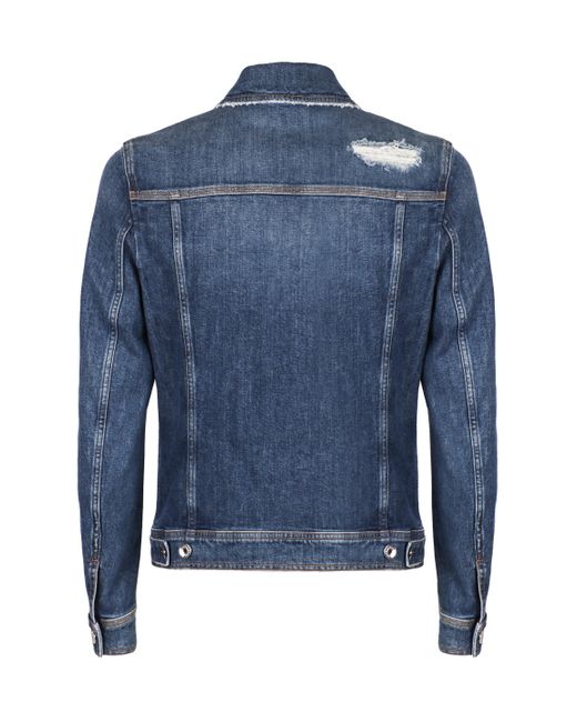 Dolce & Gabbana Blue Stretch Denim Jacket for men