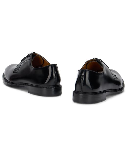 Doucal's Black Shiny Leather Loafers for men