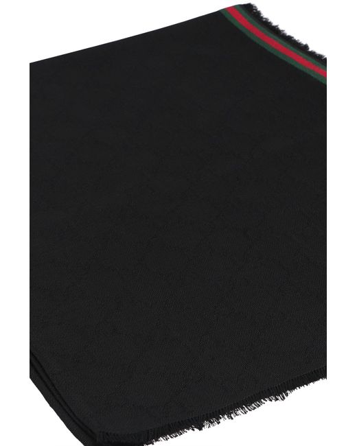 Sciarpa in seta e cotone di Gucci in Black da Uomo