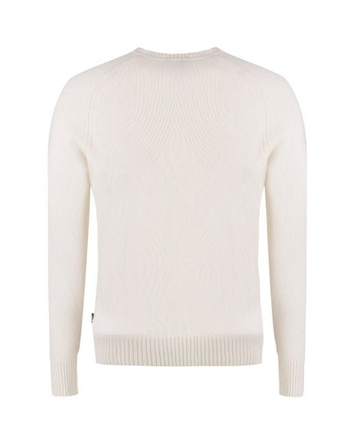 BOSS by HUGO BOSS Crew neck Cashmere Sweater in White for Men