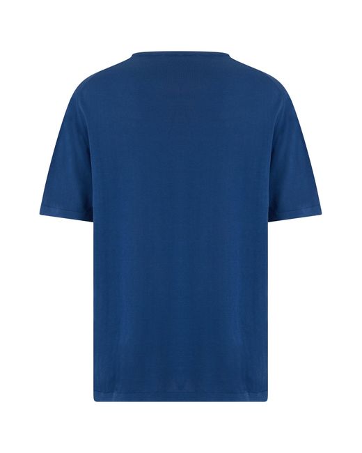 Roberto Collina Blue Thin Sweater With Short Sleeves for men