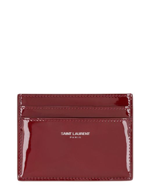 Portacarte in pelle di Saint Laurent in Red da Uomo
