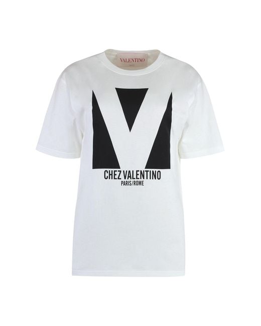 Valentino Garavani Gray Cotton Crew-Neck T-Shirt