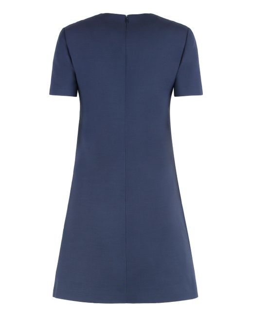 Valentino Garavani Blue Wool And Silk Mini Dress