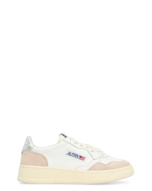 Autry White Medalist Leather Sneakers