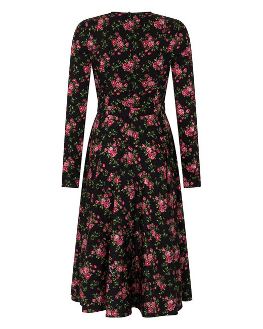 Dolce & Gabbana Black Silk Floral Dress