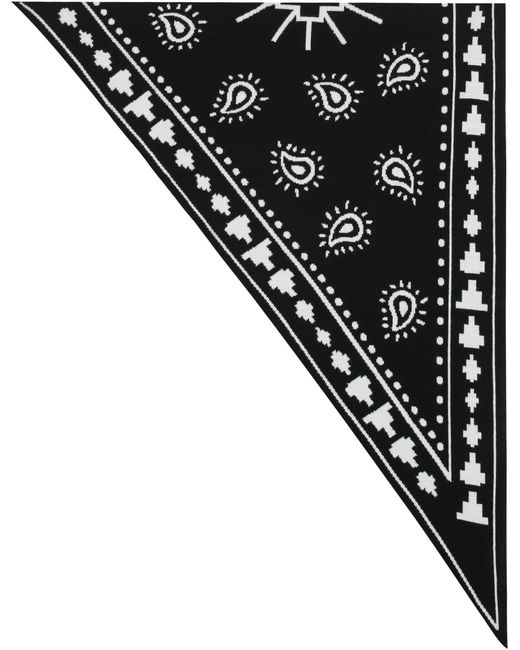 Marcelo Burlon Black Wool Blend Scarf for men