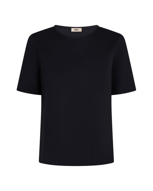 Herno Black Cotton T-Shirt