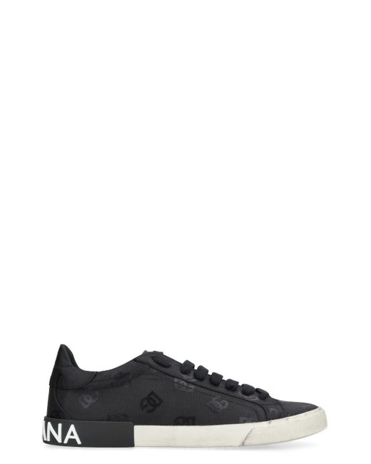 Dolce & Gabbana Black Portofino Low-Top Sneakers For for men