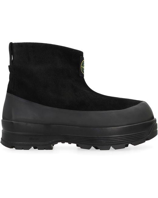 Stone Island Black Suede Ankle Boots