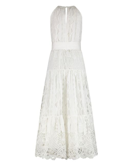 Pinko White La Cura Broderie Anglaise Dress