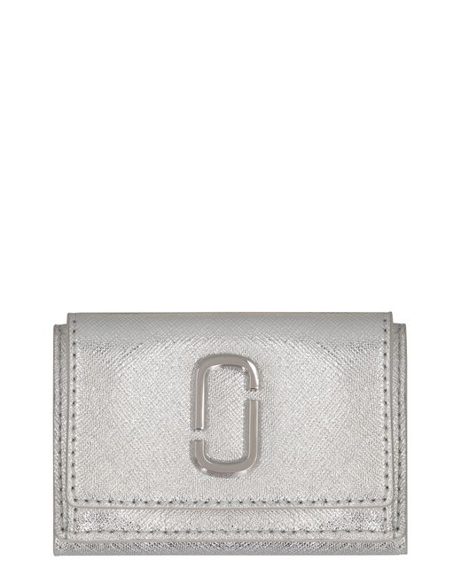 Marc Jacobs Gray Mini Snapshot Leather Wallet