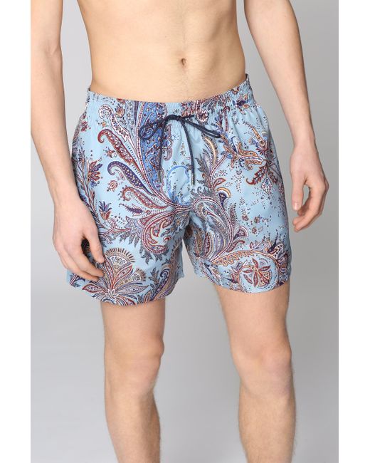 Shorts da mare con stampa di Etro in Blue da Uomo