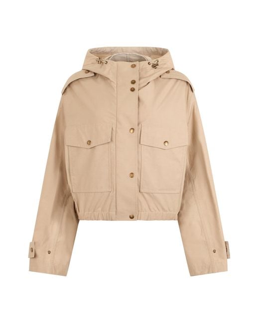 Moncler Natural Mini Hooded Cotton Blend Jacket