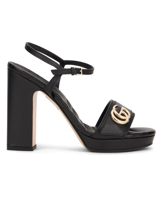 Gucci Black Gg Marmont Sandals