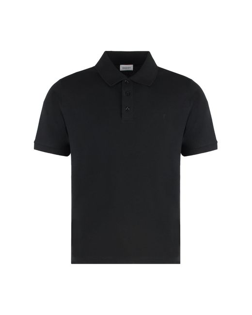 Saint Laurent Black Polo Pique T-Shirt for men