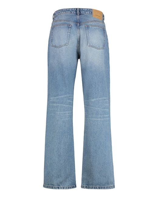 AMI Blue 5-Pocket Straight-Leg Jeans for men