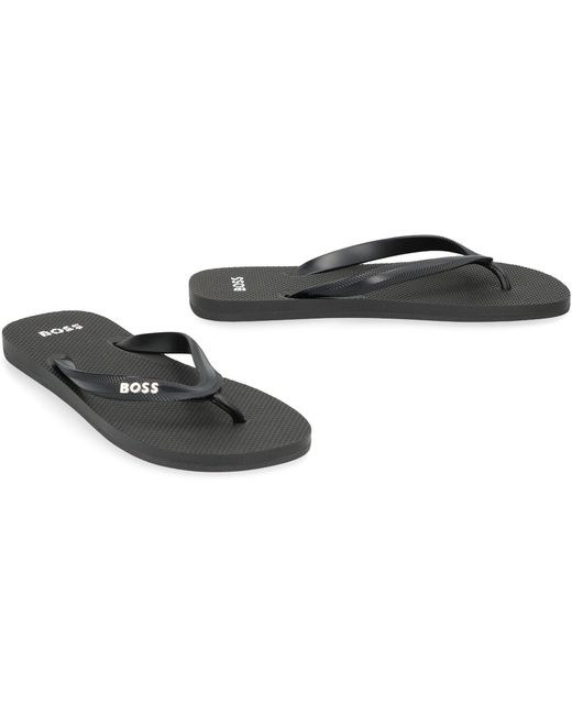 Boss Black Flip-Flops Made Of Rubber for men