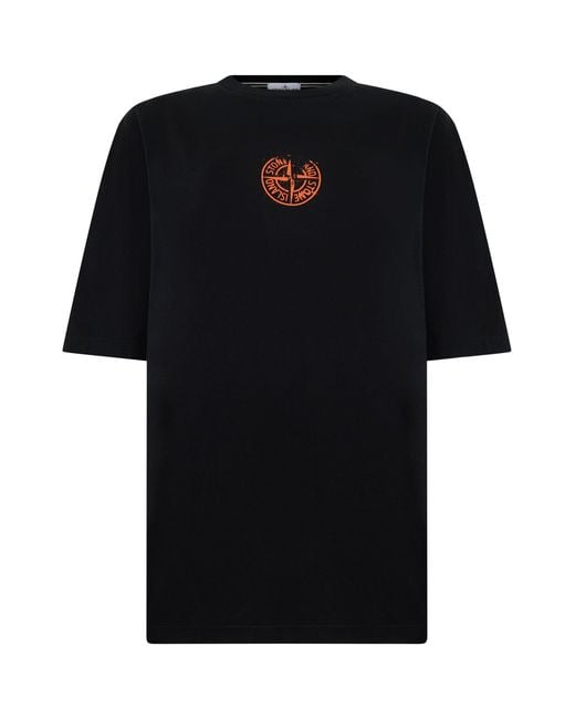 Stone Island Black T-Shirt With Logo for men