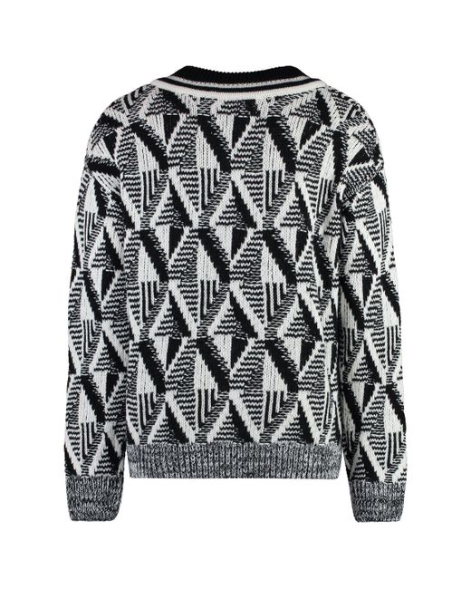 Gant Black Wool V-neck Sweater for men