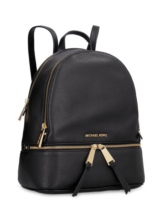 MICHAEL Michael Kors Black Rhea Leather Medium Backpack