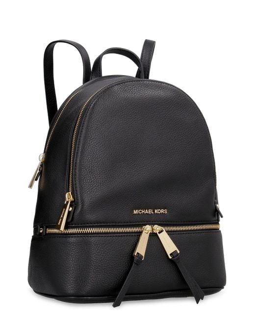 MICHAEL Michael Kors Black Rhea Leather Medium Backpack